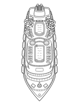 Free printable Bird's Eye View Of Cruise Ship Decks coloring page