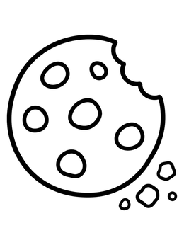 Free printable Bitten Chocolate Chip Cookie coloring page