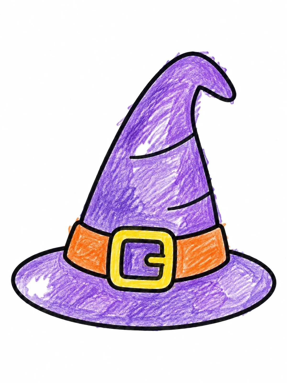 Colored example of the Simple Pointed Witch Hat coloring page