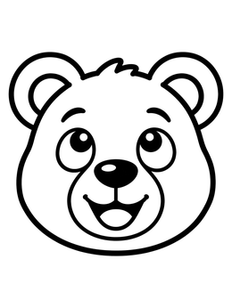 Free printable Happy Little Bear Face coloring page