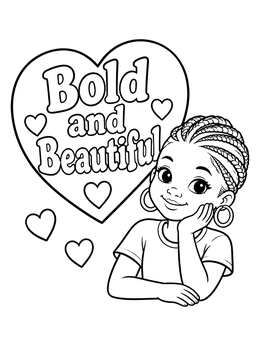 Free printable Bold And Beautiful Braided Girl coloring page
