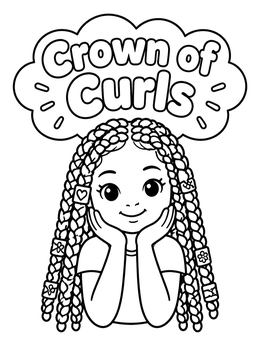 Free printable Crown Of Curls Braided Hairstyle coloring page