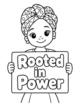 Free printable Smiling Girl With Inspiring Sign coloring page
