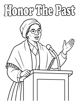Free printable Honor The Past Speaker At Podium coloring page