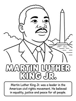 Free printable Martin Luther King Jr. Portrait coloring page