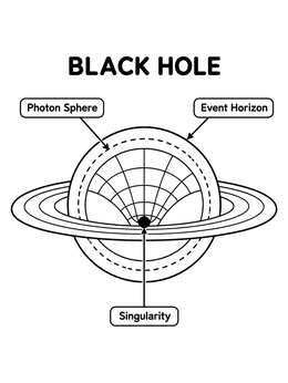 Free printable Black Hole Diagram With Labels coloring page