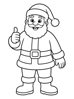 Free printable Cheerful Santa Giving Thumbs Up coloring page