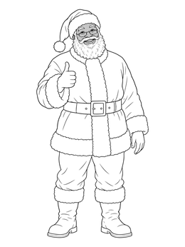 Free printable Cheerful Santa Giving Thumbs Up coloring page