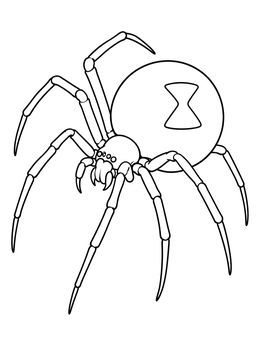 Free printable Black Widow Spider Line Art coloring page