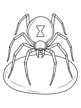 Free printable Black Widow Spider On Smooth Stone coloring page