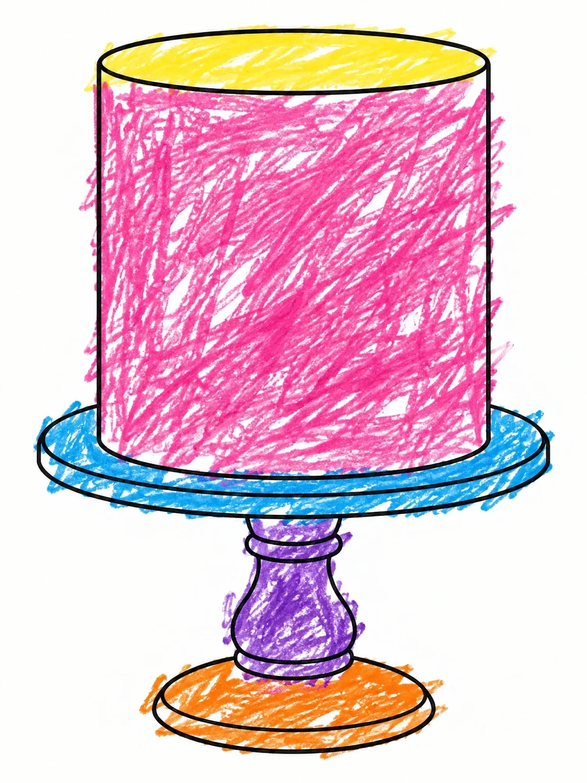 Colored example of the Blank Cake On Pedestal Stand coloring page