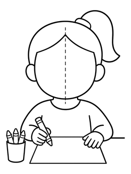 Free printable Girl Drawing With Blank Face Template coloring page