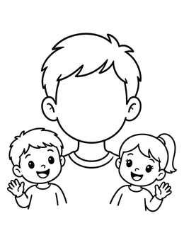 Free printable Blank Face With Happy Children coloring page