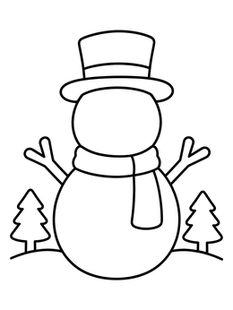 Free printable Blank Snowman Ready For Drawing coloring page
