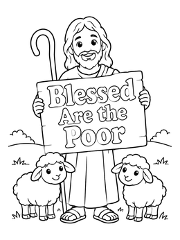 Free printable Good Shepherd With Little Sheep coloring page