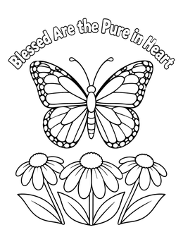 Free printable Monarch Butterfly And Garden Flowers coloring page
