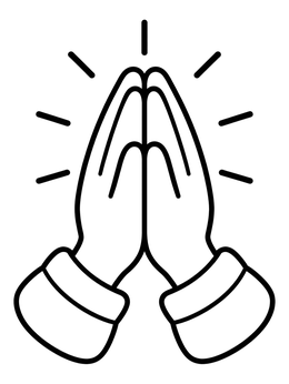 Free printable Simple Praying Hands With Light Rays coloring page
