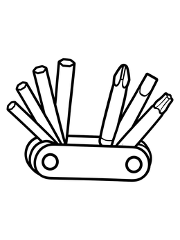 Free printable Bicycle Folding Multi Tool Set coloring page