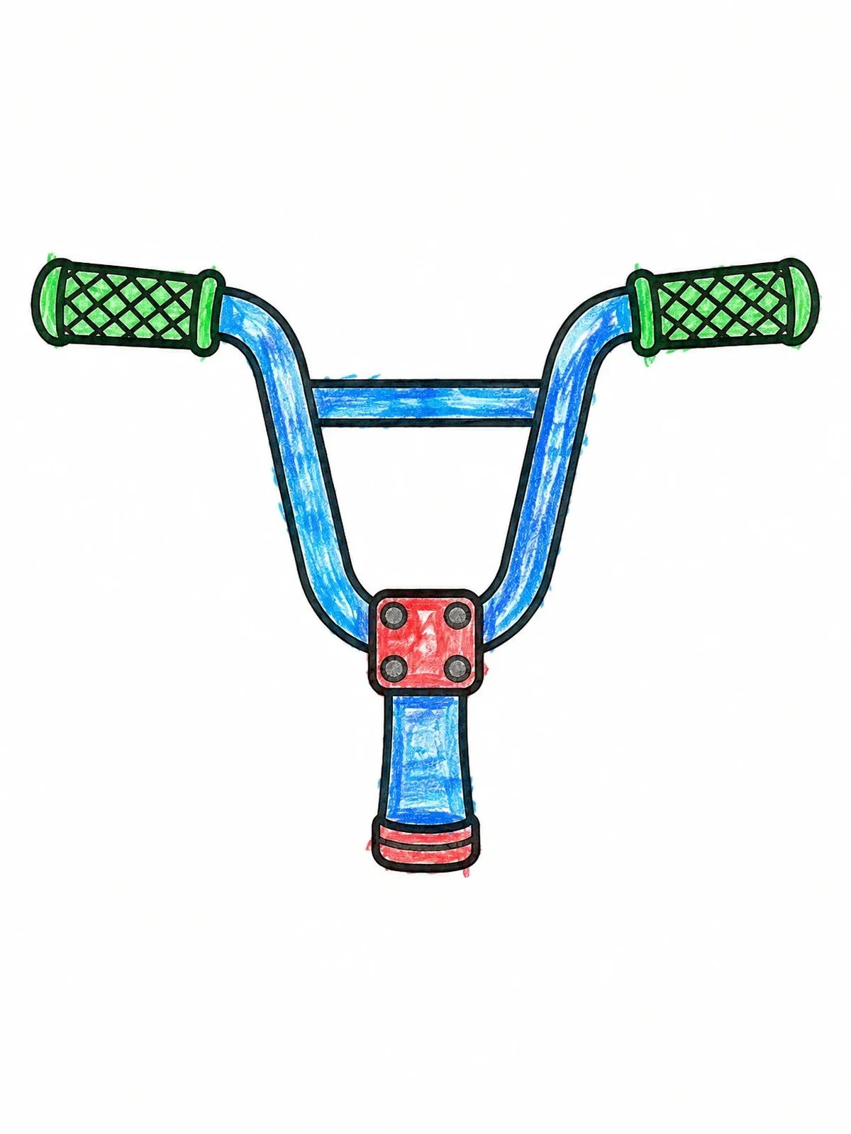 Colored example of the Bmx Bike Handlebars And Stem coloring page