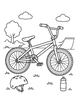 Free printable Bmx Bike At The Skatepark coloring page