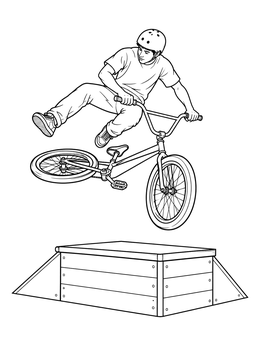Free printable Bmx Rider Mid Air Tailwhip Trick coloring page