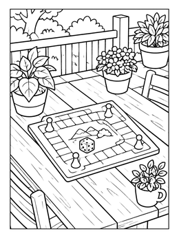 Free printable Board Game On Sunny Porch coloring page