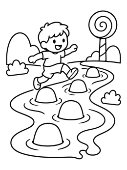 Free printable Candy Land Stepping Stones coloring page