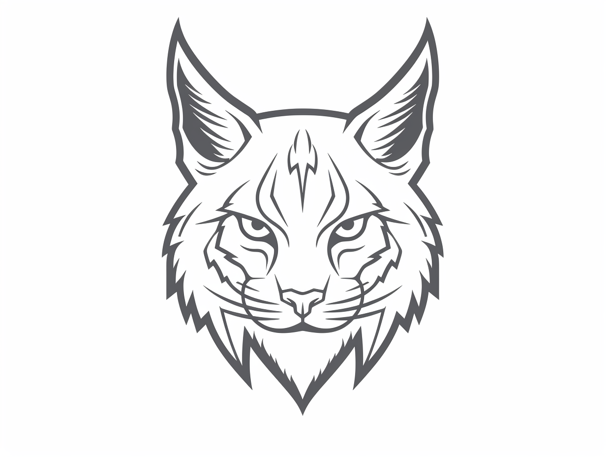 Bobcat Drawing To Color, Simple For Children - Coloring Page