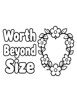 Free printable Worth Beyond Size Floral Wreath coloring page