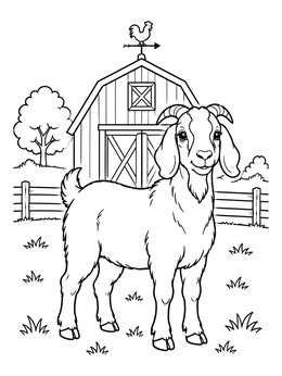 Free printable Boer Goat On The Farm coloring page
