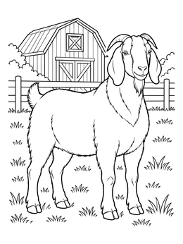 Free printable Boer Goat On The Farmyard coloring page