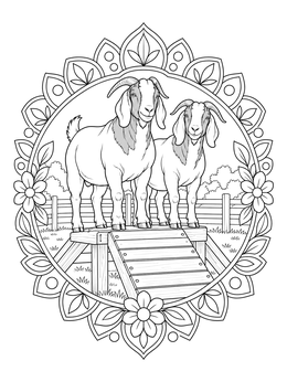 Free printable Boer Goats On Climbing Platform coloring page