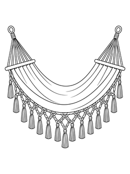 Free printable Boho Macrame Hammock With Tassels coloring page