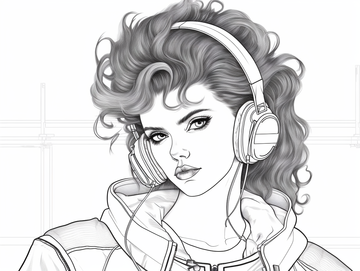 Bold 80S Inspired Coloring Pages - Coloring Page