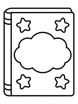 Free printable Book Cover With Cloud Frame coloring page