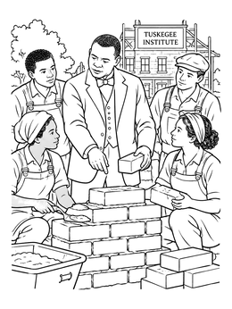 Free printable Booker T. Washington Building Tuskegee Institute coloring page
