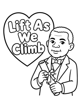 Free printable Booker T Washington With Diploma coloring page