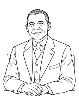 Free printable Booker T Washington Portrait In Suit coloring page