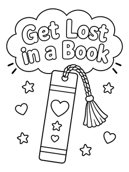 Free printable Cute Bookmark With Braided Tassel coloring page