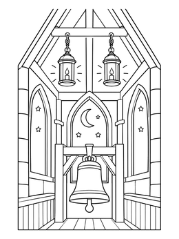 Free printable Old North Church Belfry Lanterns coloring page
