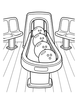 Free printable Bowling Ball Return Machine coloring page