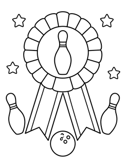 Free printable Bowling Championship Award Ribbon coloring page