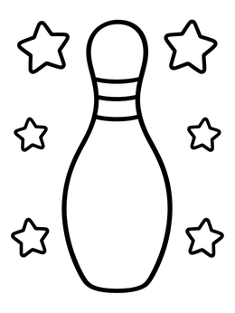 Free printable Bowling Pin With Stars coloring page