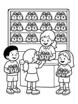 Free printable Bowling Shoe Rental Counter coloring page