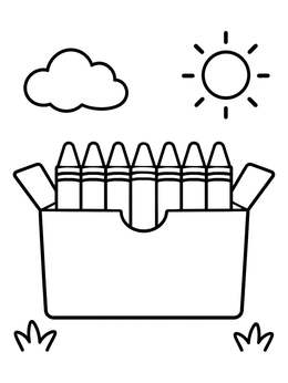 Free printable Box Of Crayons Under The Sun coloring page