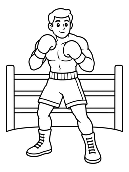 Free printable Friendly Boxer In The Ring coloring page