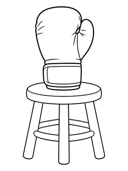Free printable Boxing Glove On Training Stool coloring page