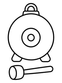 Free printable Boxing Round Bell And Mallet coloring page