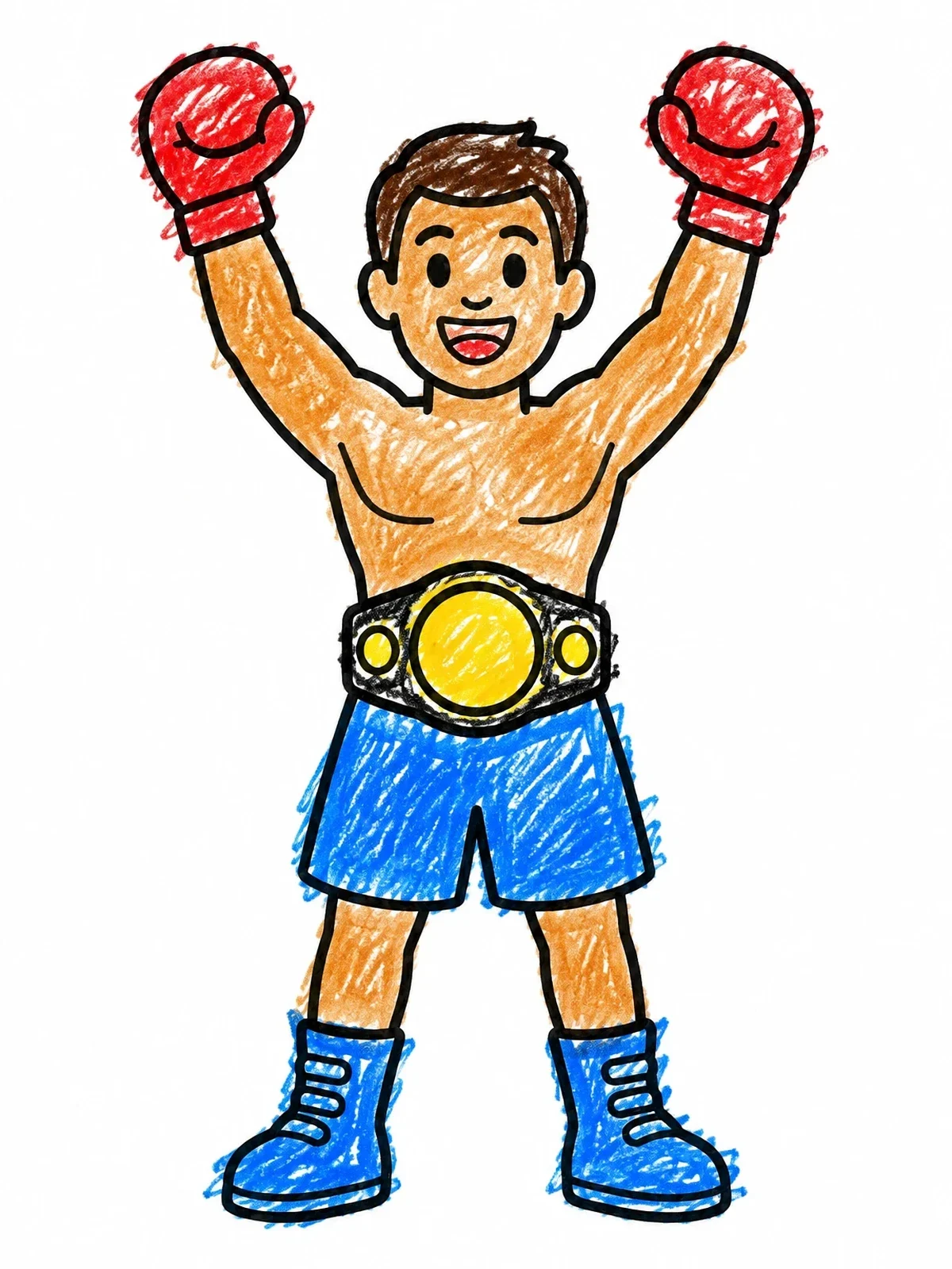 Colored example of the Victorious Champion Boxer coloring page