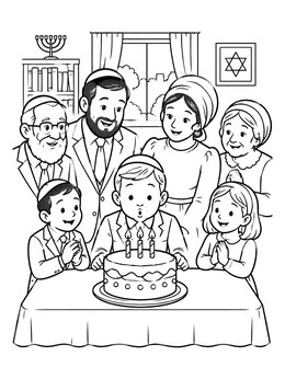 Free printable Boy Blowing Out Birthday Cake Candles coloring page